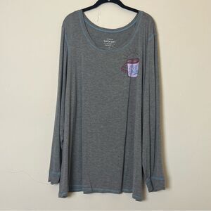 Torrid Plus Size Super Soft Coffee Motif Long Sleeve Sleep Tee, Size 4